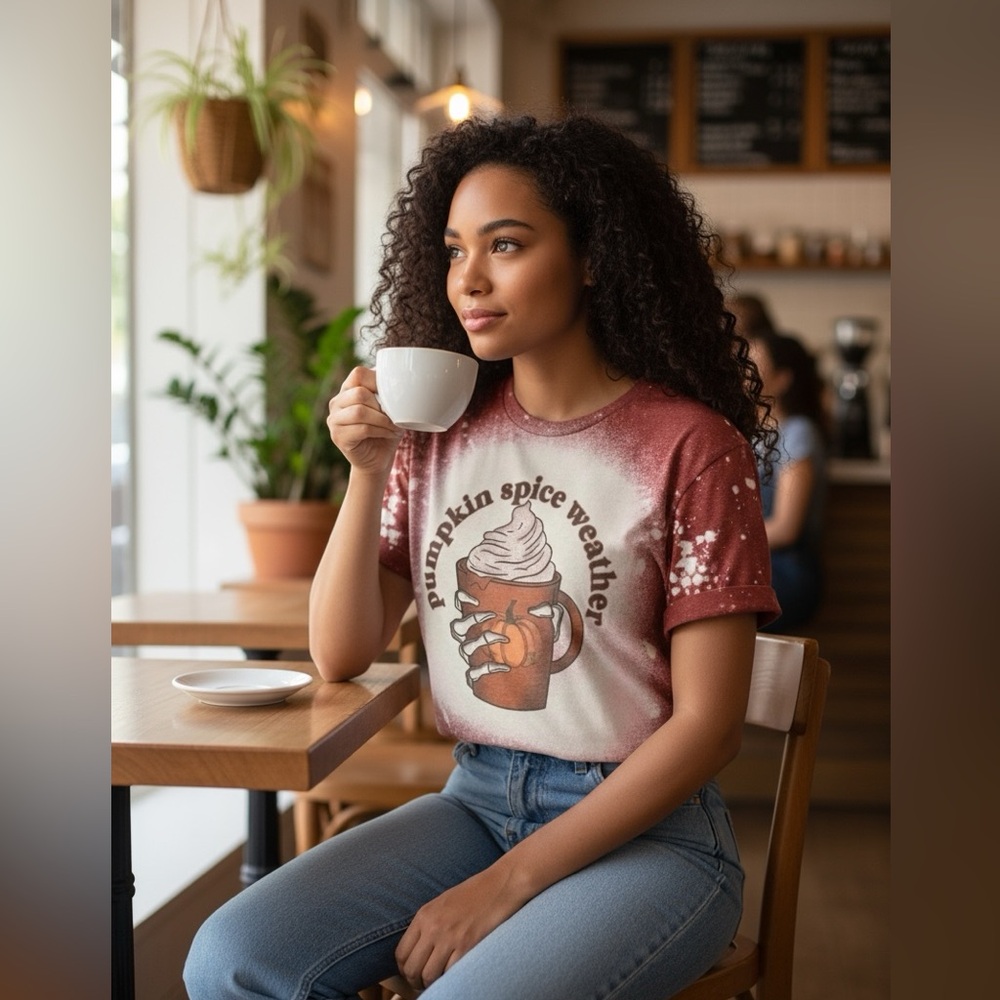 Halloween Pumpkin Spice Season Bleached Tee